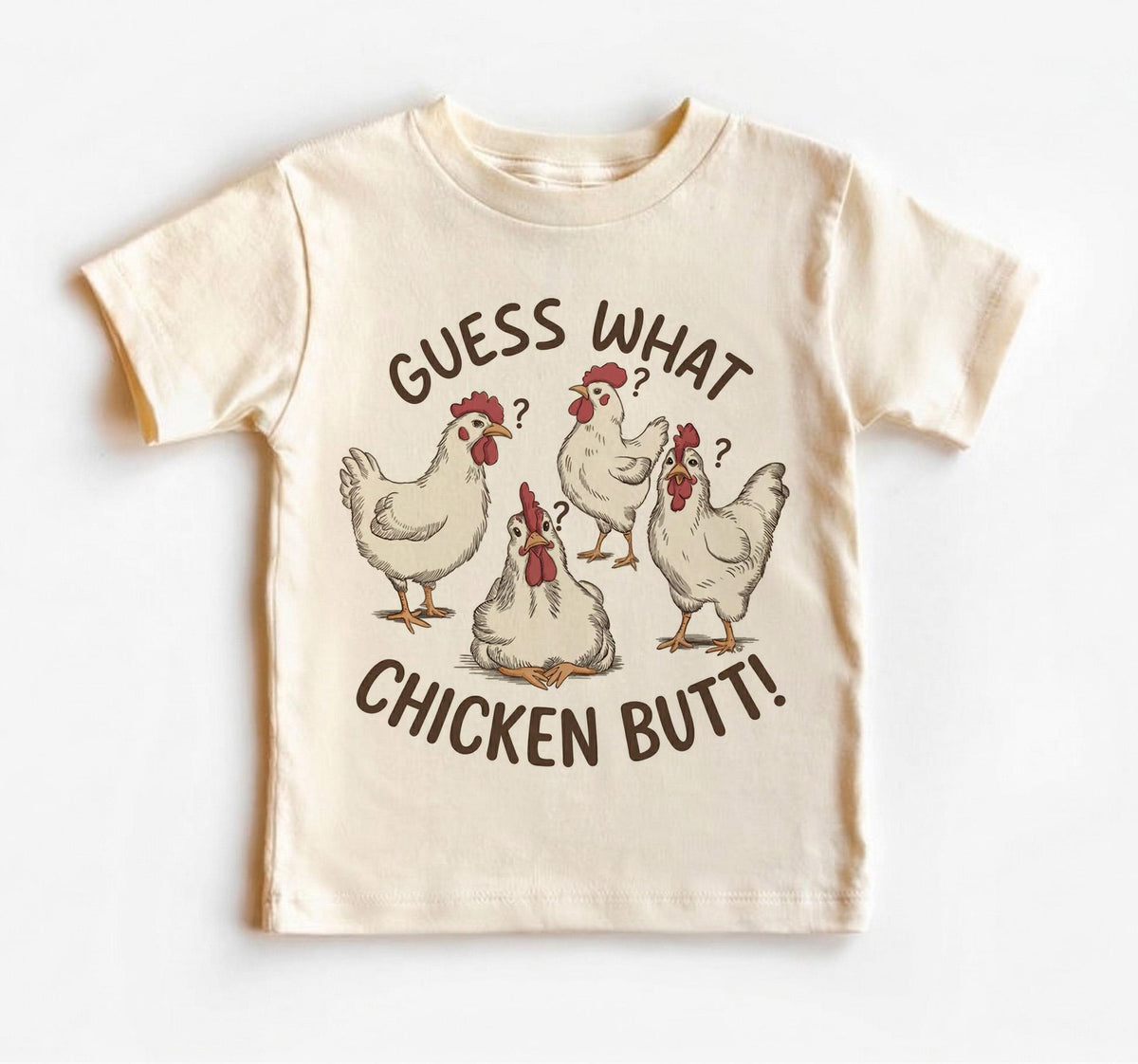 Funny Kids Chicken Shirt, Guess What Tee, Toddler Boy Humor Apparel, Cute Farm Animal Outfit, Joke Birthday Gift for Girl, Chicken Butt