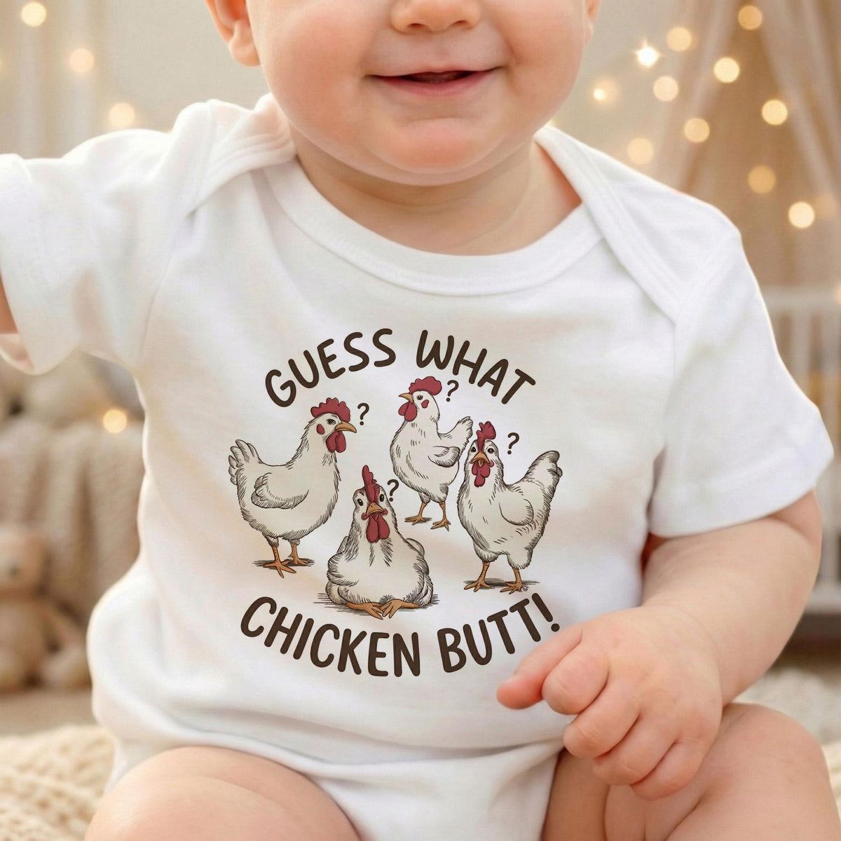 Funny Kids Chicken Shirt, Guess What Tee, Toddler Boy Humor Apparel, Cute Farm Animal Outfit, Joke Birthday Gift for Girl, Chicken Butt