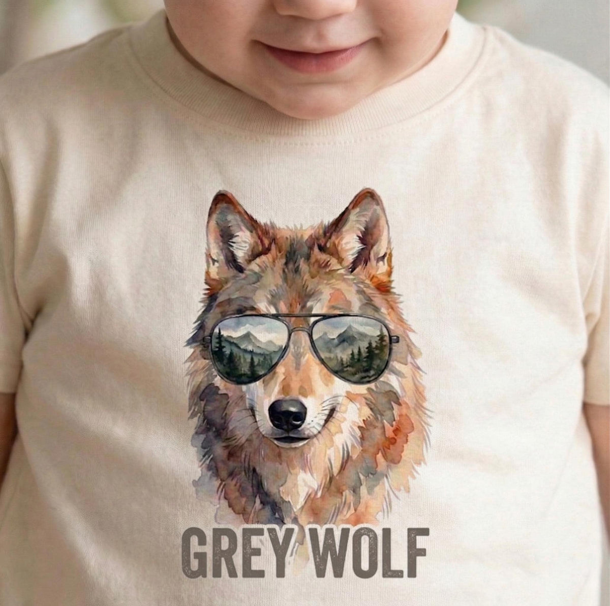 Grey Wolf Toddler Shirt, Cute Educational Animal T-Shirt, Natural Boho Kids Tee, Soft Cotton Wildlife Gift