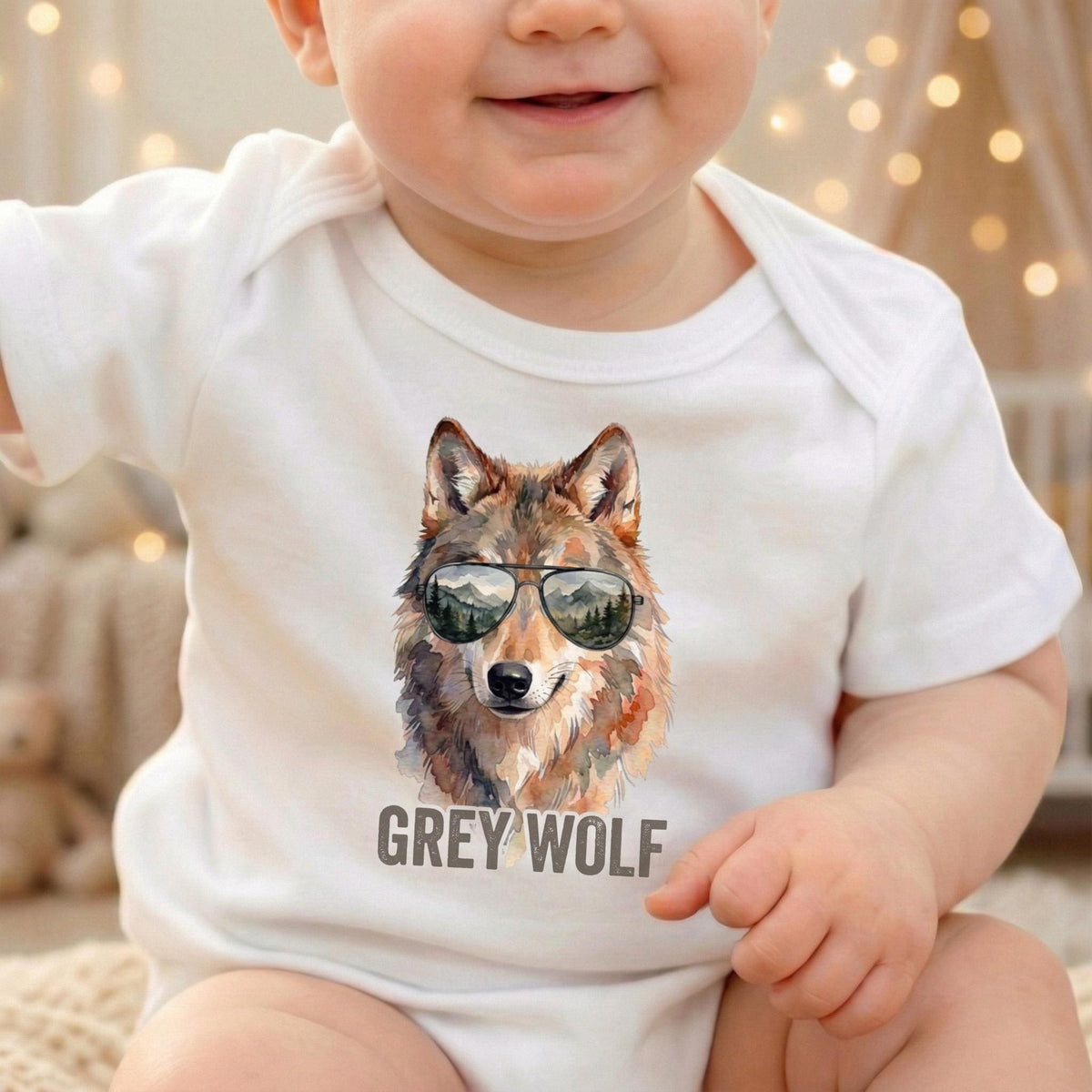 Grey Wolf Toddler Shirt, Cute Educational Animal T-Shirt, Natural Boho Kids Tee, Soft Cotton Wildlife Gift