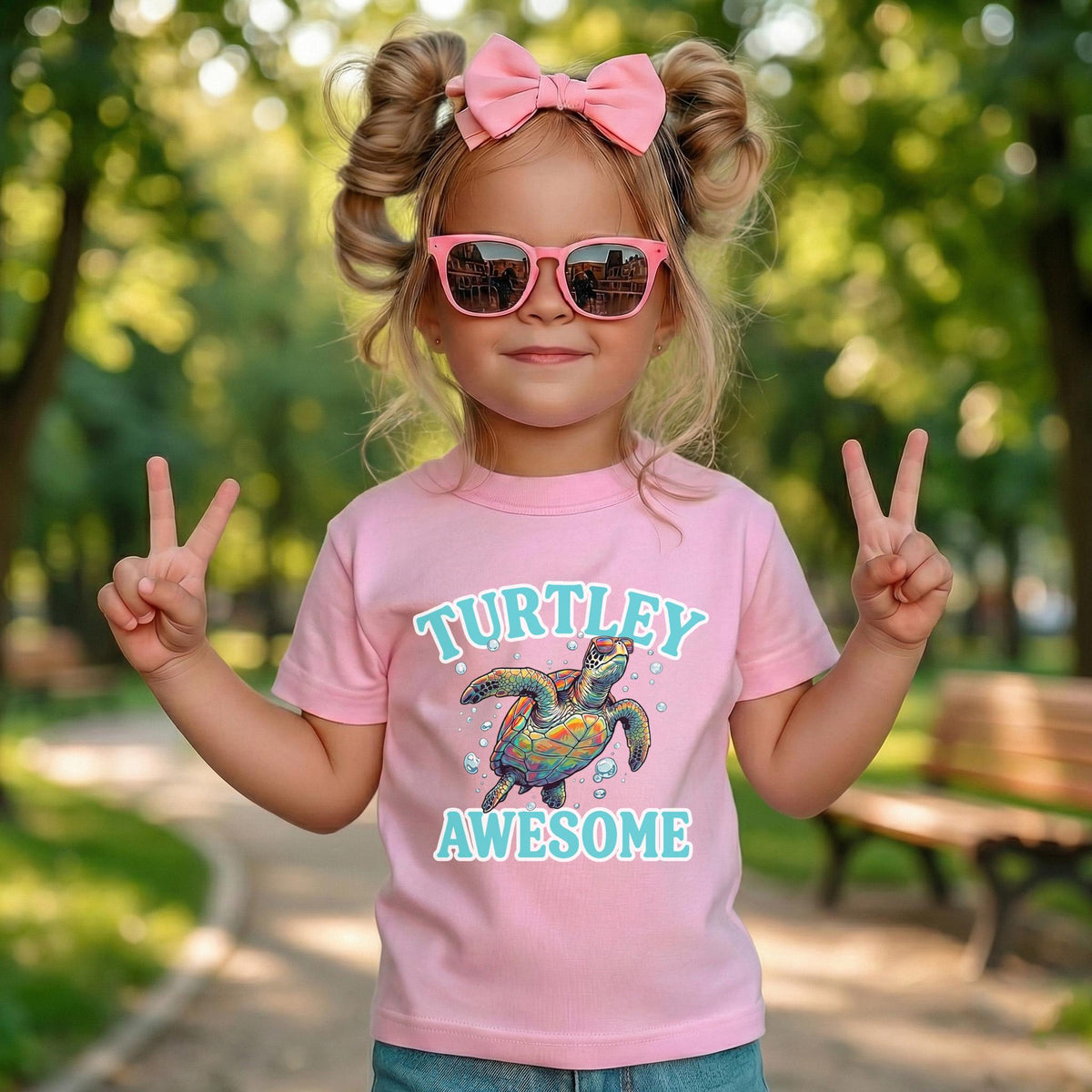 Turtley Awesome Toddler Shirt, Cute Sea Turtle Kids Tee, Funny Ocean Animal T-Shirt, Summer Beach Outfit for Boy Girl