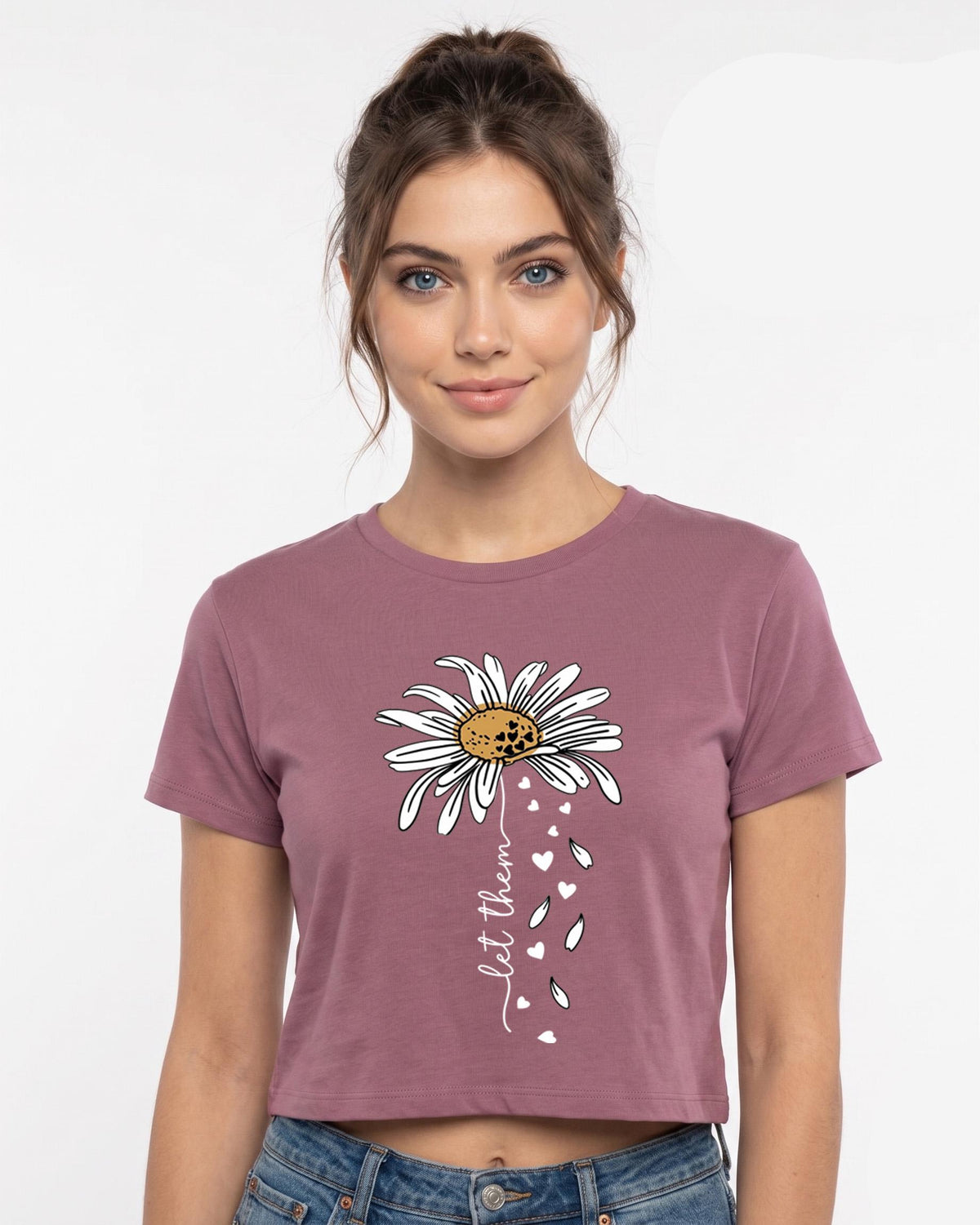 Let Them Daisy Shirt, Mental Health Boho Tee, Inspirational Floral T-shirt, Positive Saying Gift for Women, Self Love Flower Top