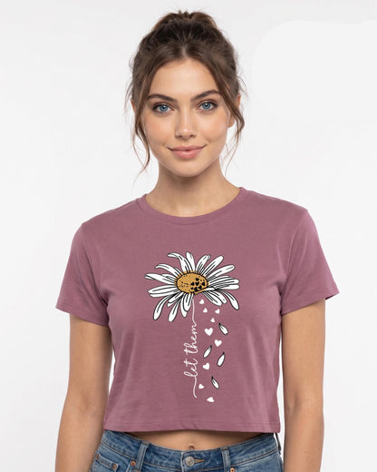 Let Them Daisy Shirt, Mental Health Boho Tee, Inspirational Floral T-shirt, Positive Saying Gift for Women, Self Love Flower Top