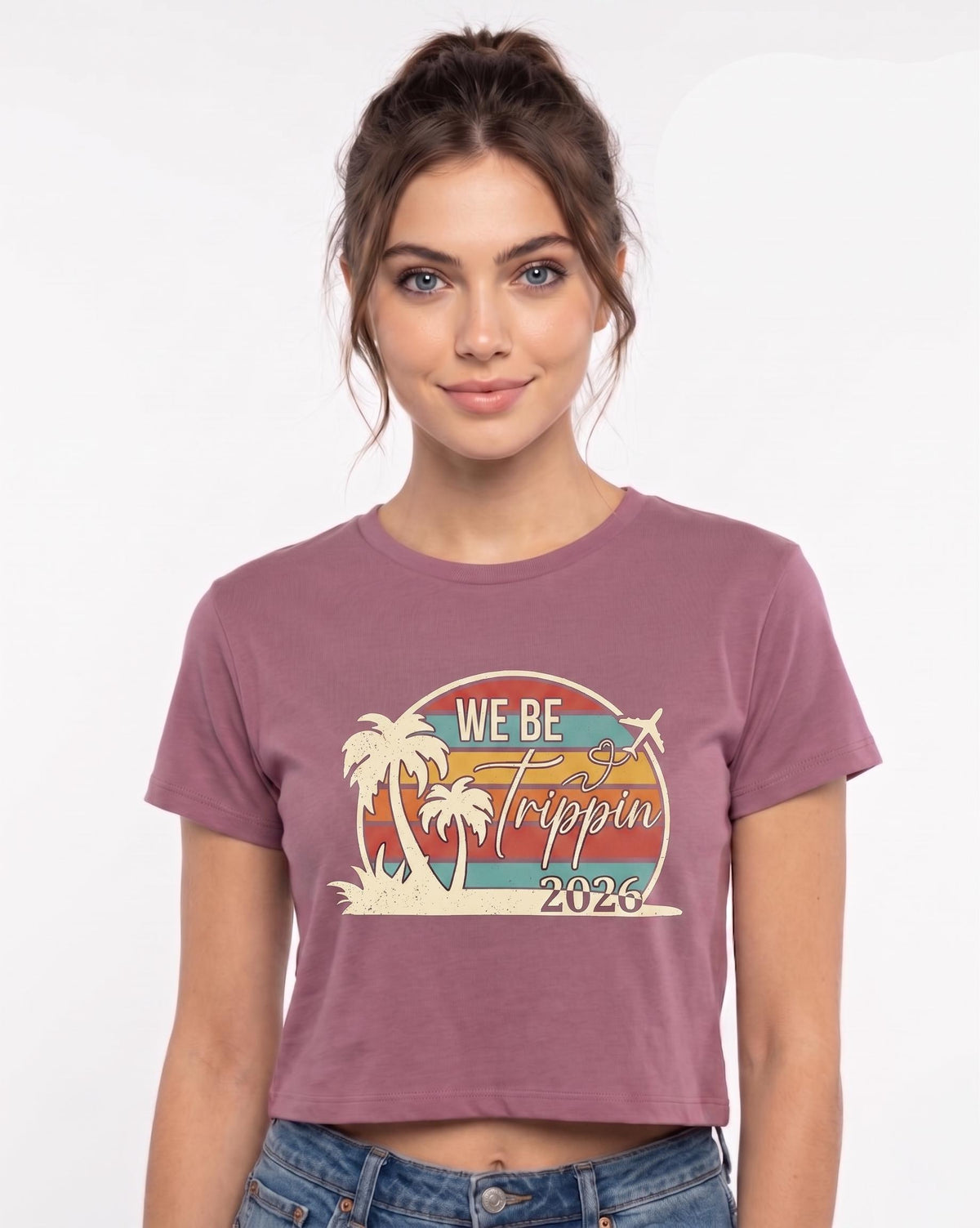 We Be Trippin 2026 Shirt, Girls Trip Shirt, Matching Group Vacation Tees, Retro Beach Sunset Shirt, Women Summer Travel T-shirt