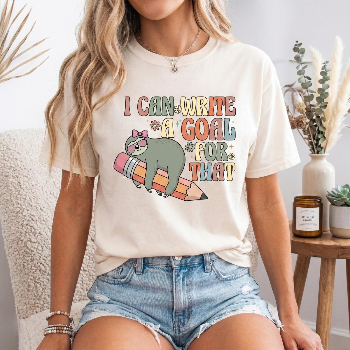 I Can Write A Goal For That Sloth Shirt, Groovy Special Education Teacher Tee, Funny SPED Teacher Gift, Productivity Shirt, Back To School