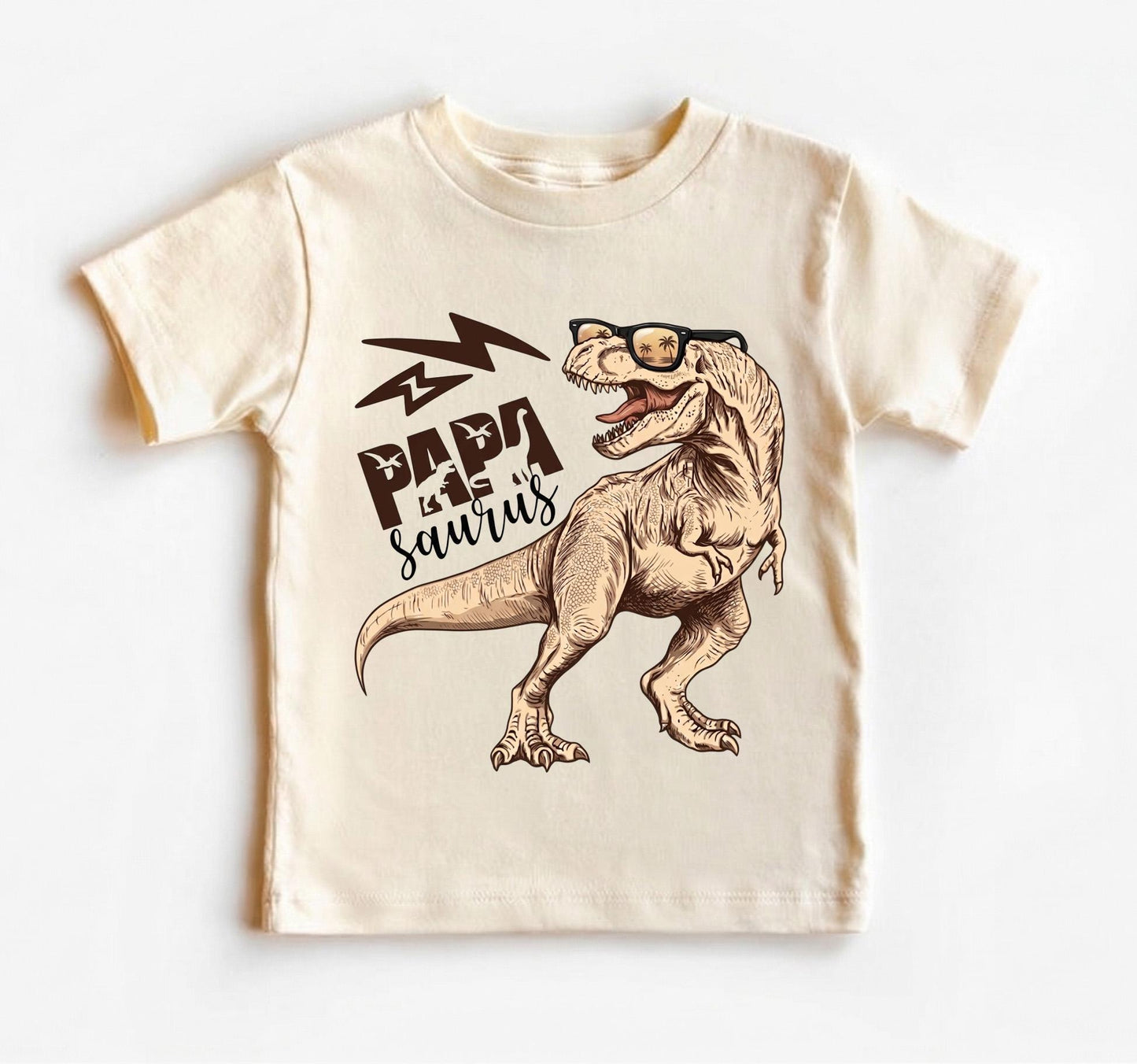 Papa Saurus Shirt, Cool Dinosaur Dad Shirt, T-Rex With Sunglasses Tee, Retro Dino T-Shirt, Father's Day Gift From Kids, New Dad Present