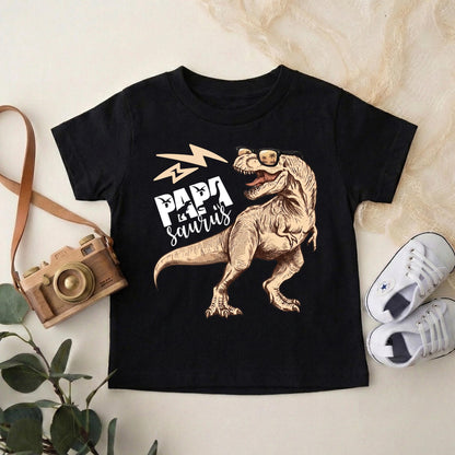 Papa Saurus Shirt, Cool Dinosaur Dad Shirt, T-Rex With Sunglasses Tee, Retro Dino T-Shirt, Father's Day Gift From Kids, New Dad Present