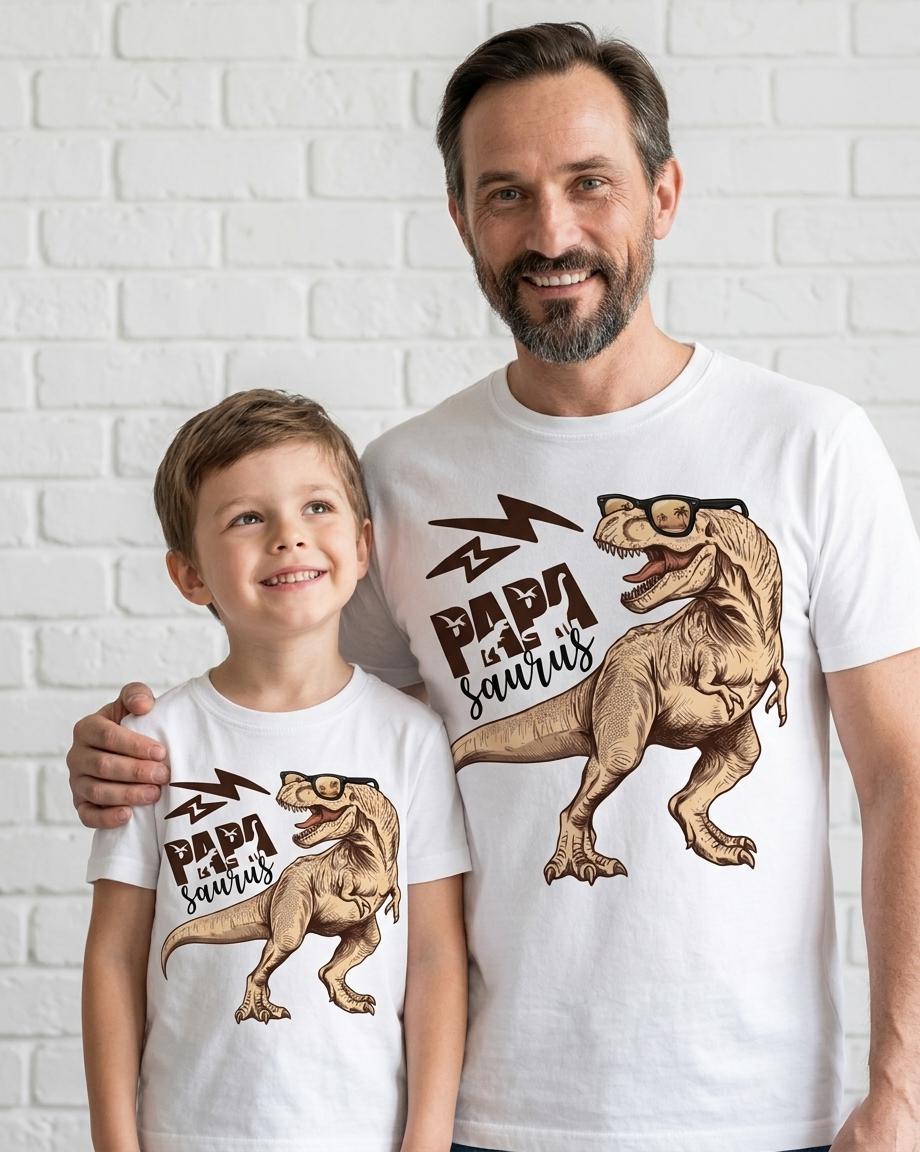 Papa Saurus Shirt, Cool Dinosaur Dad Shirt, T-Rex With Sunglasses Tee, Retro Dino T-Shirt, Father's Day Gift From Kids, New Dad Present