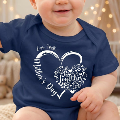 Our First Mothers Day Shirt, New Mom Gift, Cute Floral Heart Mothers Day Tee, Baby Shower Gift, 1st Time Mom Shirt, 2026 Mothers Day