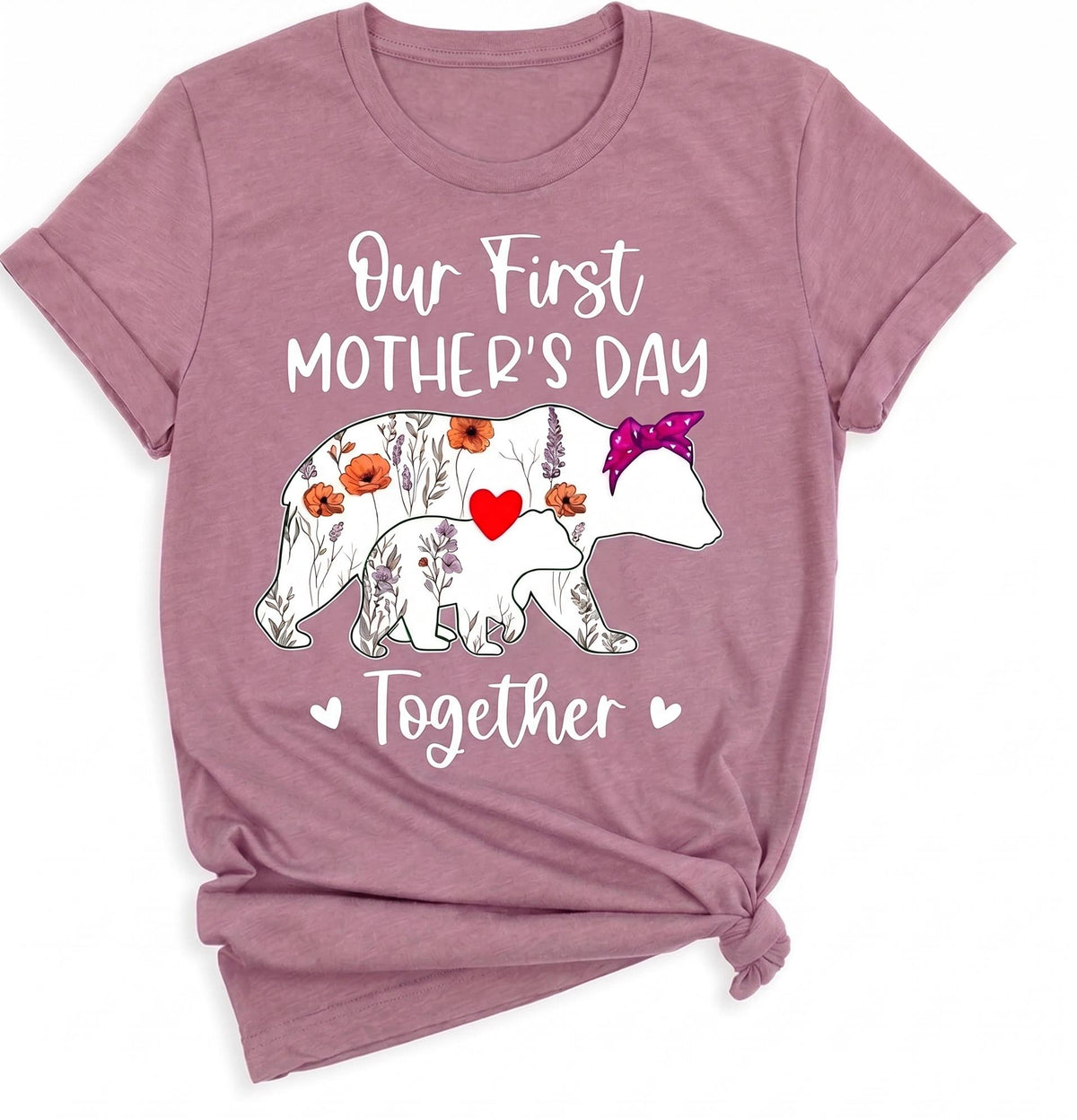 Our First Mother's Day Together Shirt, Mommy and Me Matching Outfits, Floral Mama Bear Baby Bear, 1st Mothers Day Gift for New Mom