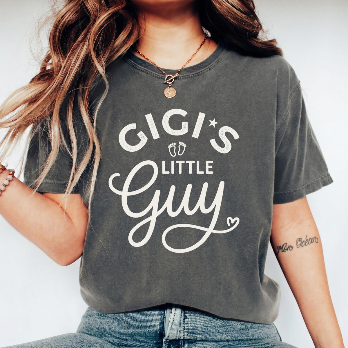 Gigi's Little Guy Toddler Boy Shirt, Cute Grandson Gift, Pregnancy Reveal to Grandma, New Gigi Baby Shower Gift, Baby Boy Clothes