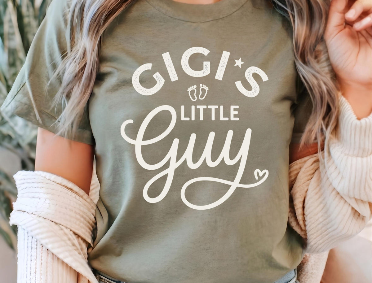 Gigi's Little Guy Toddler Boy Shirt, Cute Grandson Gift, Pregnancy Reveal to Grandma, New Gigi Baby Shower Gift, Baby Boy Clothes