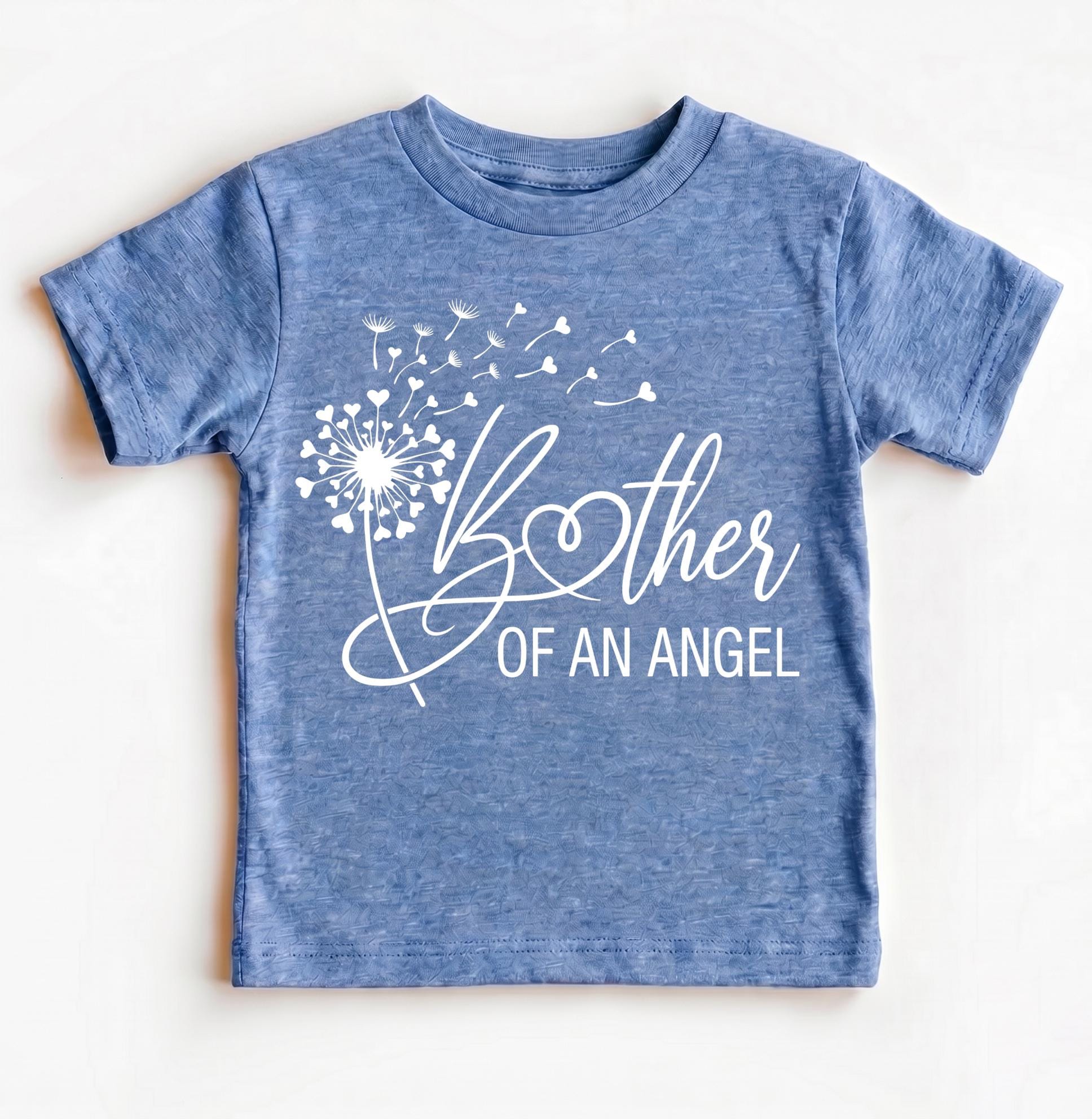 Brother Of An Angel Dandelion Shirt, Sibling Loss Grief Gift, Infant Loss Memorial Toddler Tee, Miscarriage Keepsake Kids Top