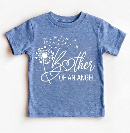 Brother Of An Angel Dandelion Shirt, Sibling Loss Grief Gift, Infant Loss Memorial Toddler Tee, Miscarriage Keepsake Kids Top