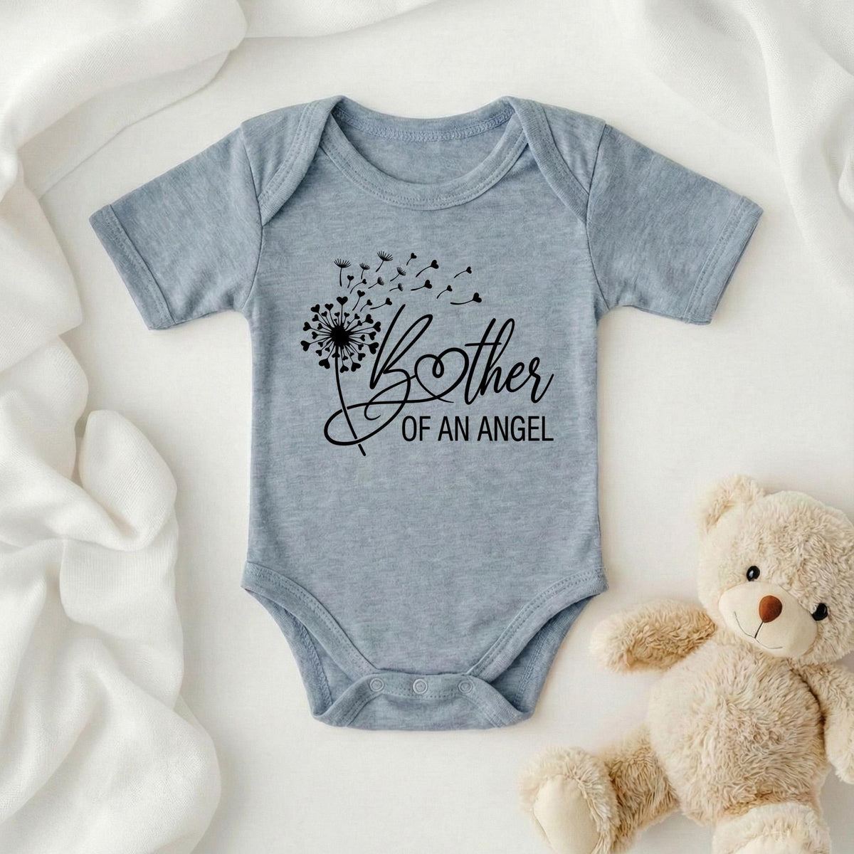 Brother Of An Angel Dandelion Shirt, Sibling Loss Grief Gift, Infant Loss Memorial Toddler Tee, Miscarriage Keepsake Kids Top