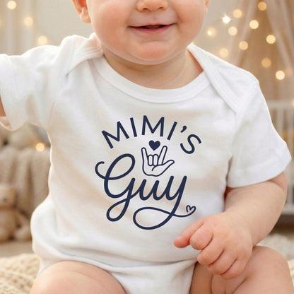 Mimis Guy Baby Boy Bodysuit, ASL I Love You Toddler Shirt, Cute Grandson Tee, Grandma Mimi Gift, Mothers Day Gift From Grandson