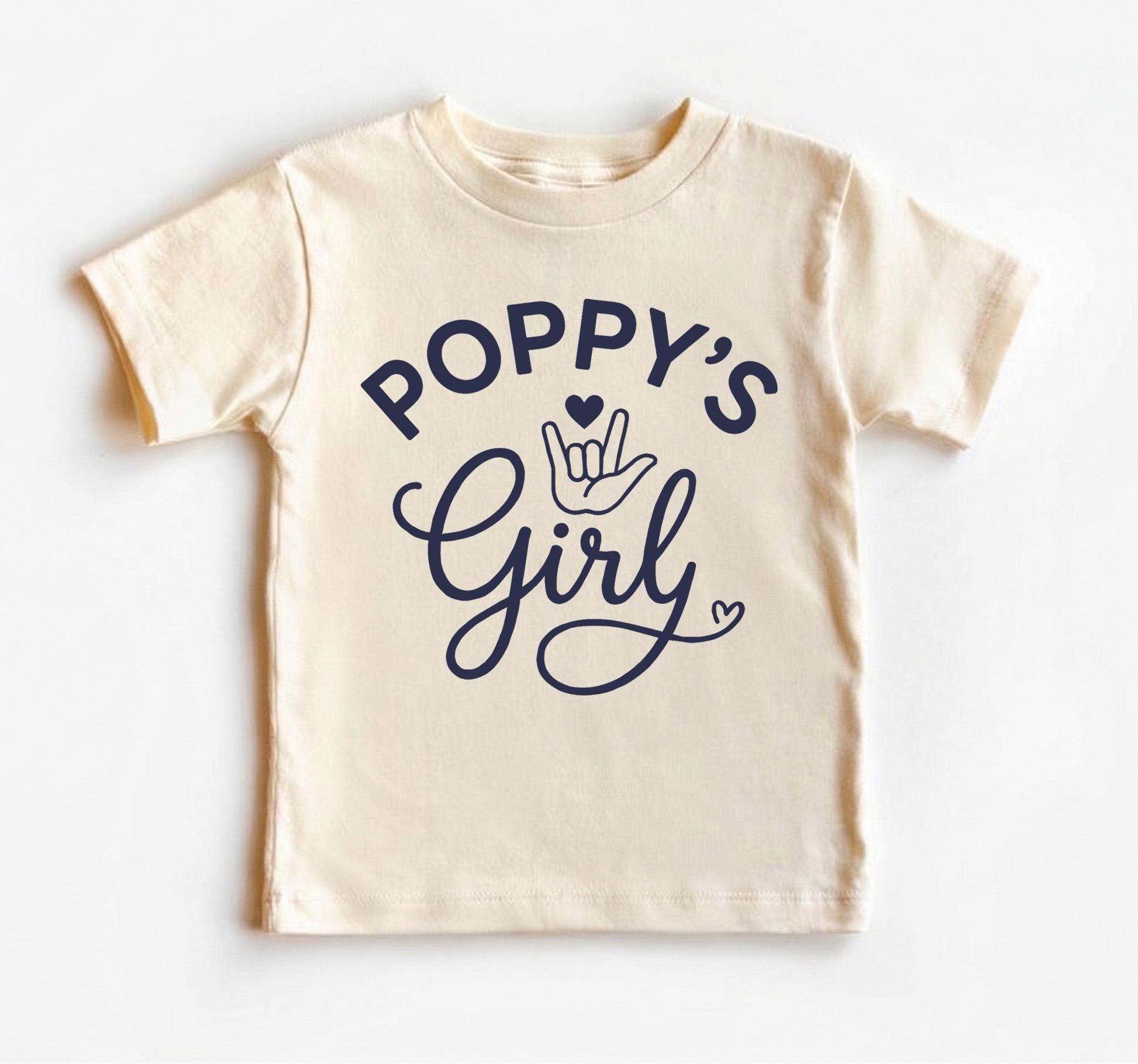 Poppys Girl ASL Toddler Shirt, I Love You Sign Language Tee, Grandpas Girl Baby Outfit, Cute Papa Gift from Granddaughter