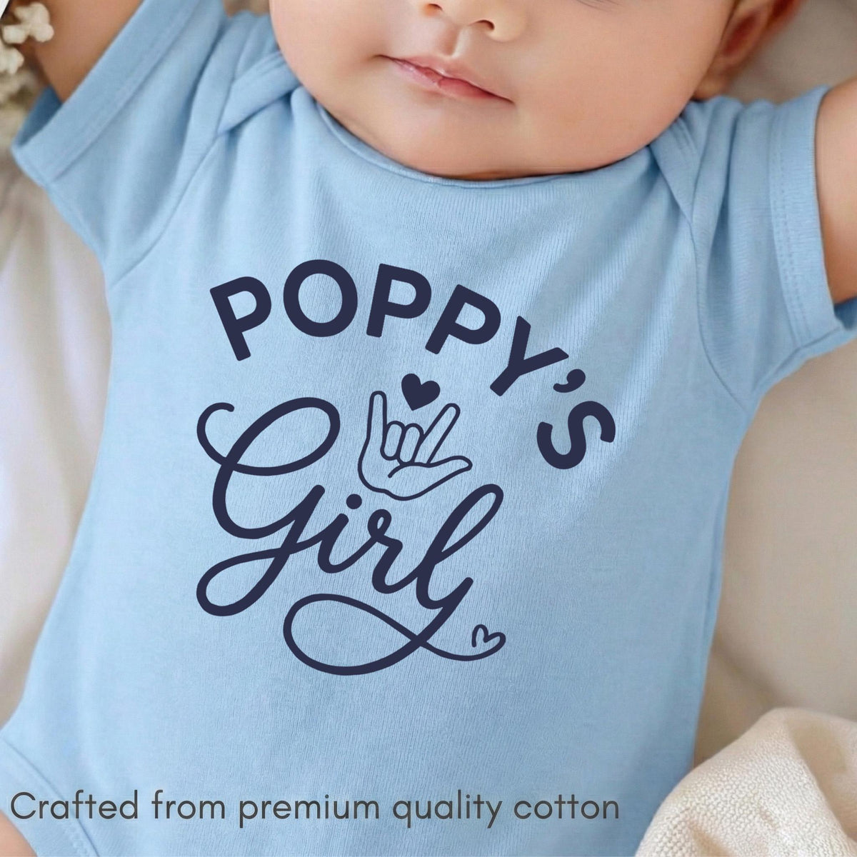 Poppys Girl ASL Toddler Shirt, I Love You Sign Language Tee, Grandpas Girl Baby Outfit, Cute Papa Gift from Granddaughter