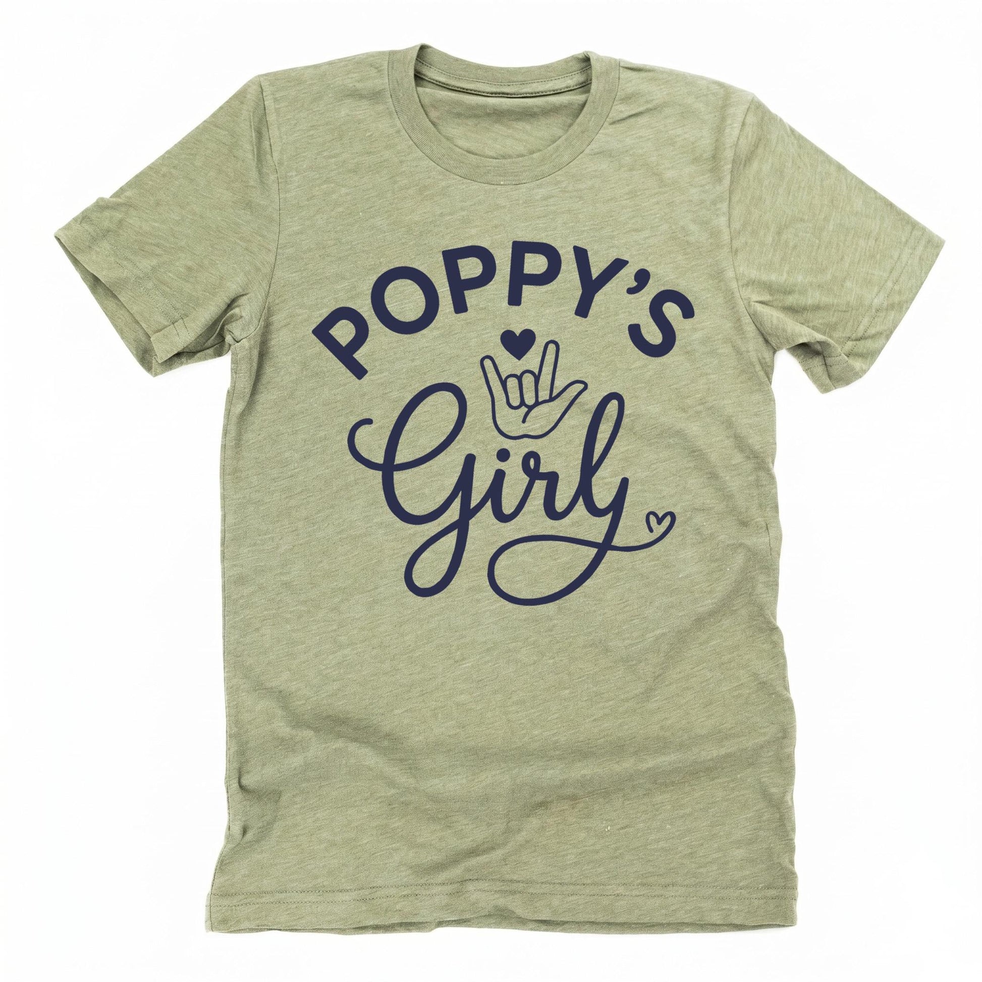 Poppys Girl ASL Toddler Shirt, I Love You Sign Language Tee, Grandpas Girl Baby Outfit, Cute Papa Gift from Granddaughter