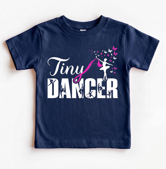 Tiny Dancer Toddler Shirt, Cute Ballet Girl T-Shirt, Little Ballerina Tee, Kids Dance Recital Gift, Butterfly Gymnastics Top