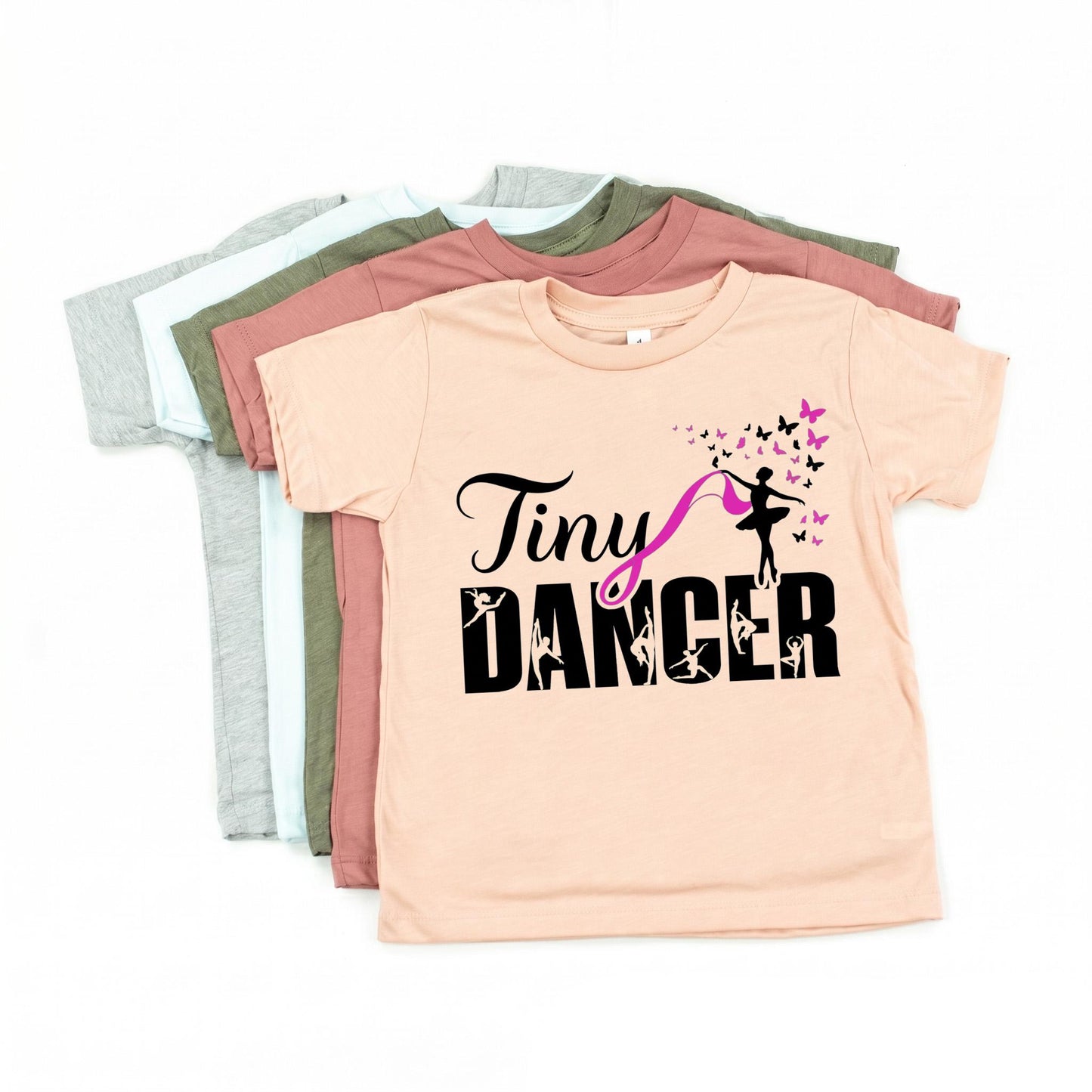 Tiny Dancer Toddler Shirt, Cute Ballet Girl T-Shirt, Little Ballerina Tee, Kids Dance Recital Gift, Butterfly Gymnastics Top