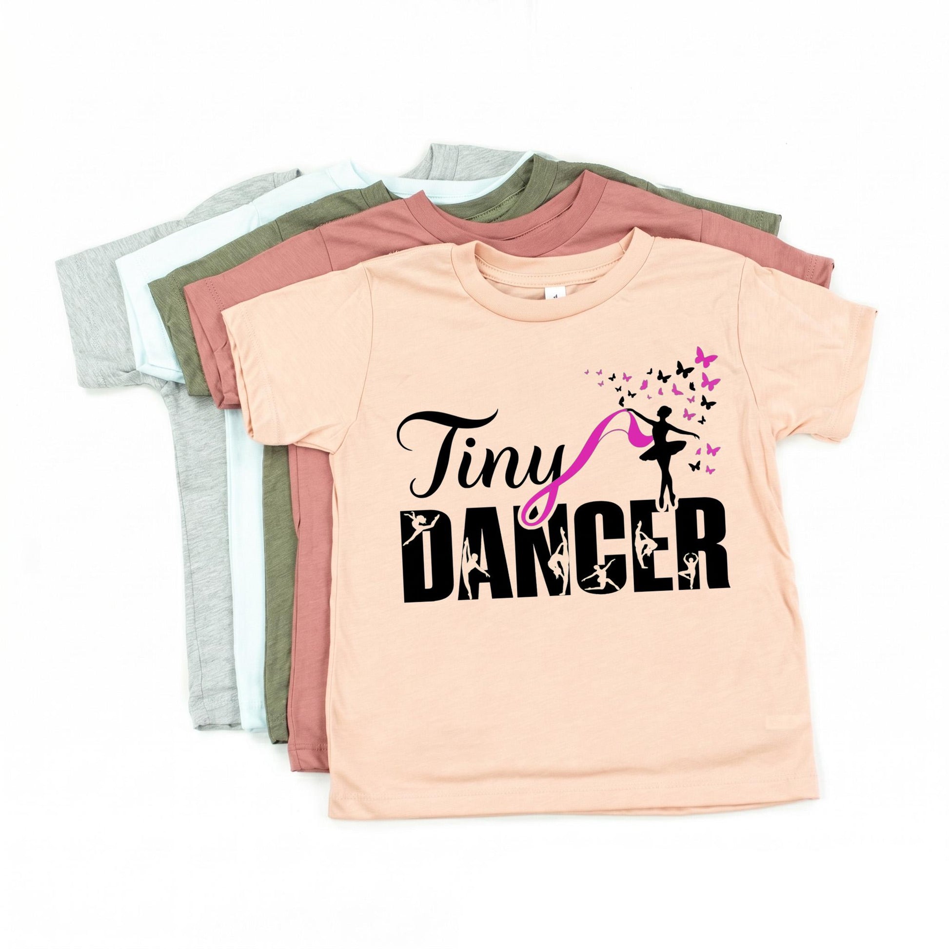 Tiny Dancer Toddler Shirt, Cute Ballet Girl T-Shirt, Little Ballerina Tee, Kids Dance Recital Gift, Butterfly Gymnastics Top