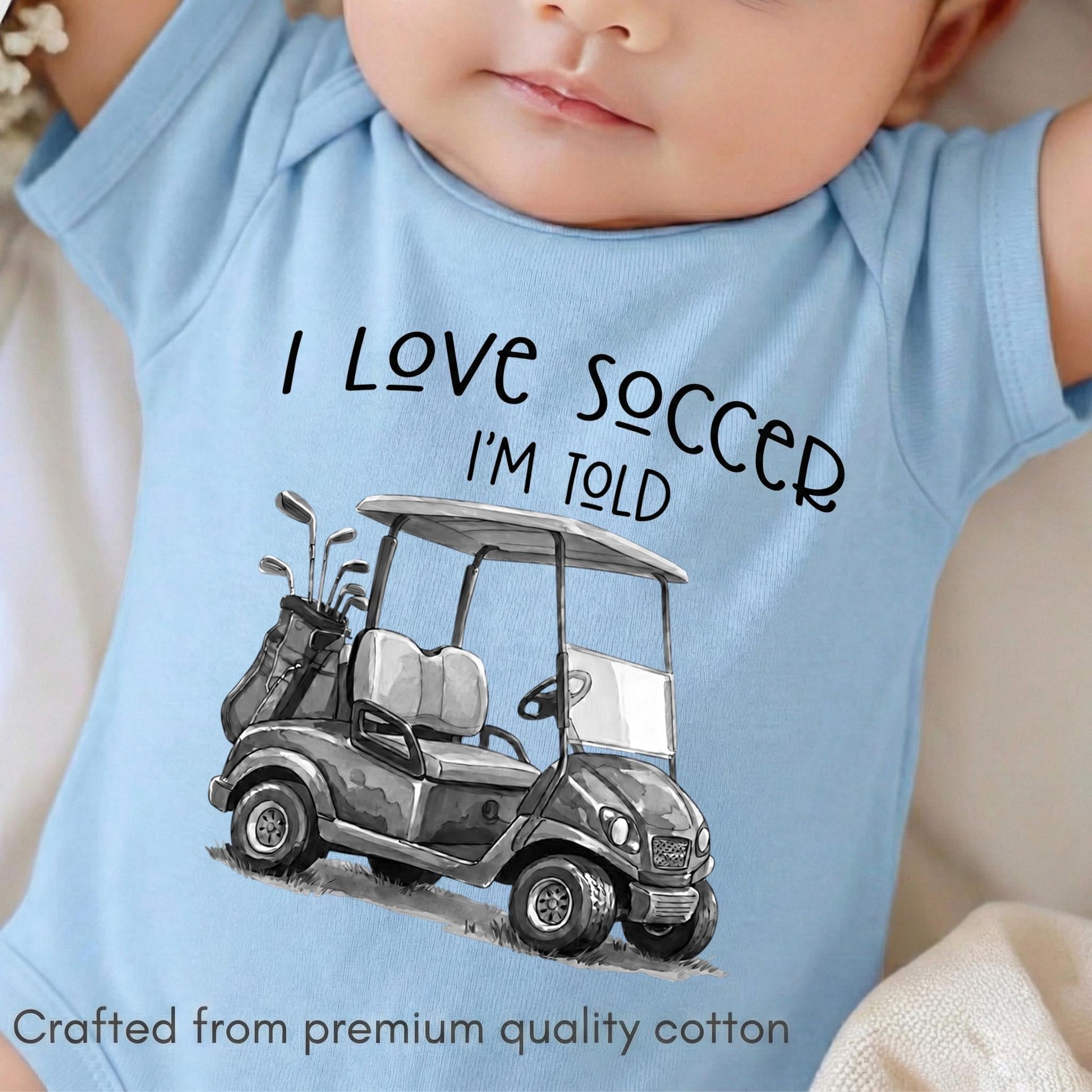 I Love Golf Im Told Baby Bodysuit, Funny Golf Cart Onesie, Future Golfer Baby Clothes, Golf Dad Gift, Golf Themed Baby Shower Gift Boys