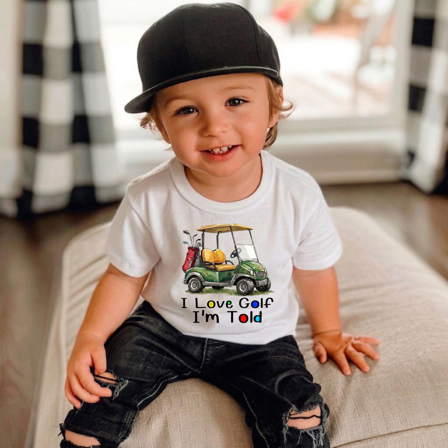 I Love Golf Im Told Baby Bodysuit, Funny Golf Cart Onesie, Future Golfer Baby Clothes, Golf Dad Gift, Golf Themed Baby Shower Gift Boys