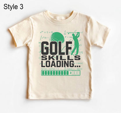Golf Skills Loading Kids Shirt, Funny Toddler Boy Golf Tee, Future Golfer Baby Outfit, Cute Sports TShirt, Daddy Golf Buddy Gift