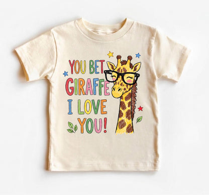You Bet Giraffe I Love You Onesie, Dusty Rose Mauve Baby Bodysuit, Cute Crayon Giraffe with Glasses Shirt, Funny Baby Shower Gift, Boho Girl