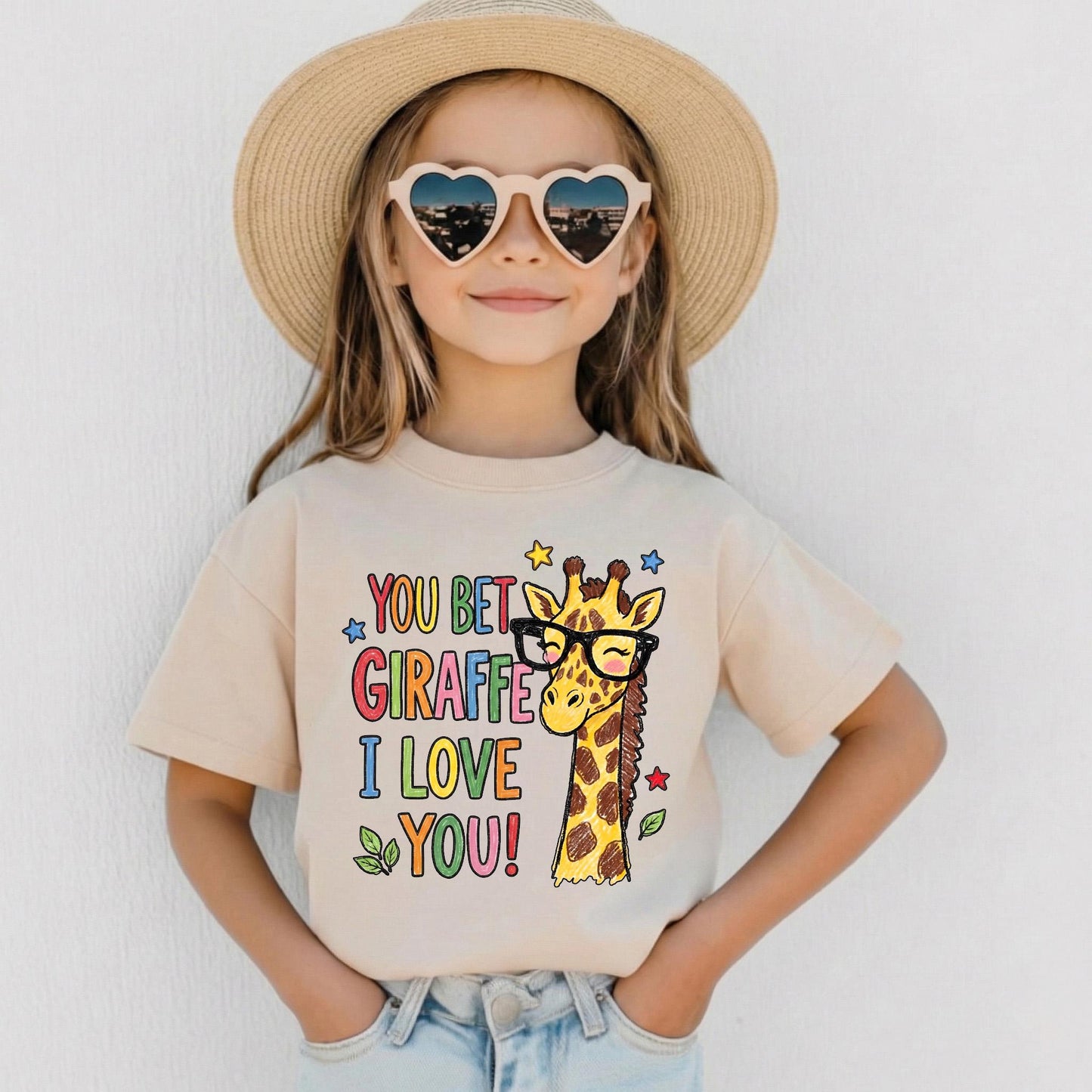 You Bet Giraffe I Love You Onesie, Dusty Rose Mauve Baby Bodysuit, Cute Crayon Giraffe with Glasses Shirt, Funny Baby Shower Gift, Boho Girl
