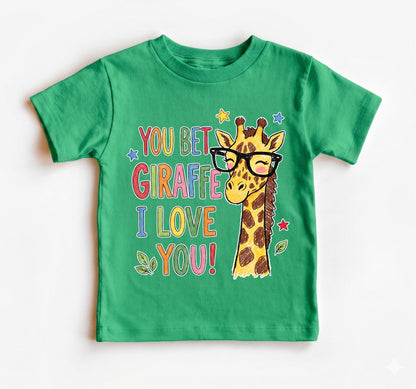 You Bet Giraffe I Love You Onesie, Dusty Rose Mauve Baby Bodysuit, Cute Crayon Giraffe with Glasses Shirt, Funny Baby Shower Gift, Boho Girl