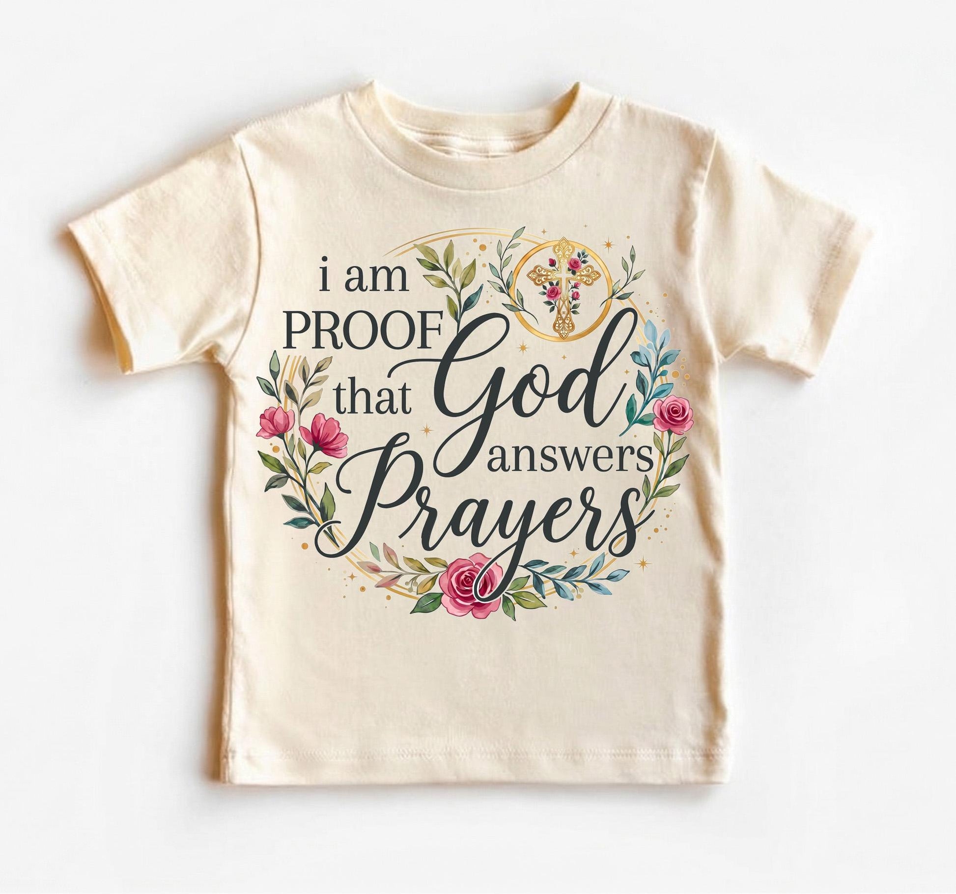 Proof God Answers Prayers Onesie, Christian Baby Gift, Miracle Baby Bodysuit, Floral Rainbow Baby Announcement, IVF Pregnancy Reveal