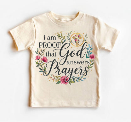 Proof God Answers Prayers Onesie, Christian Baby Gift, Miracle Baby Bodysuit, Floral Rainbow Baby Announcement, IVF Pregnancy Reveal