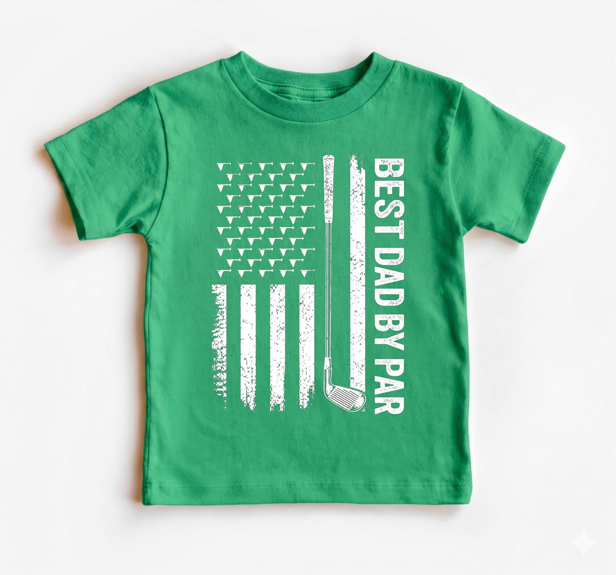 Custom Best Dad By Par Shirt, Personalized Golf Shirt With Kids Names, Fathers Day Gift For Golfer Dad, American Flag Golf Tee