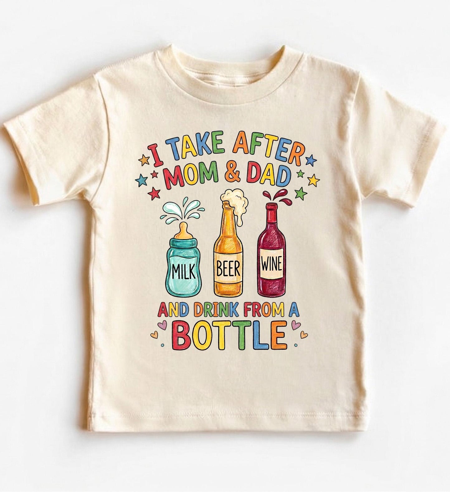 Funny Baby Bodysuit I Take After Mom And Dad Drink From A Bottle, Cute Newborn Boy Girl Clothes, Baby Shower Gift, Drinking Humor