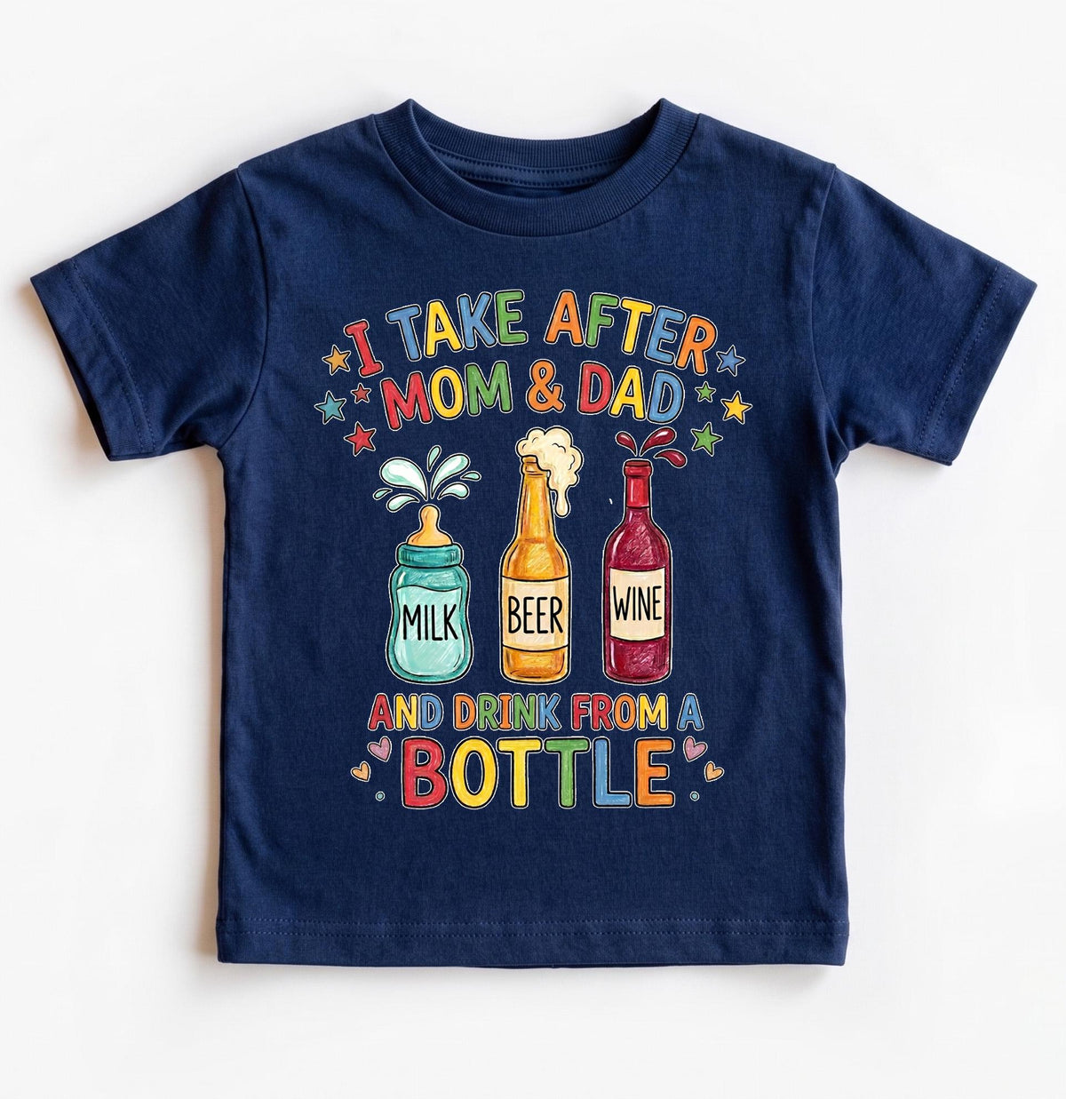 Funny Baby Bodysuit I Take After Mom And Dad Drink From A Bottle, Cute Newborn Boy Girl Clothes, Baby Shower Gift, Drinking Humor