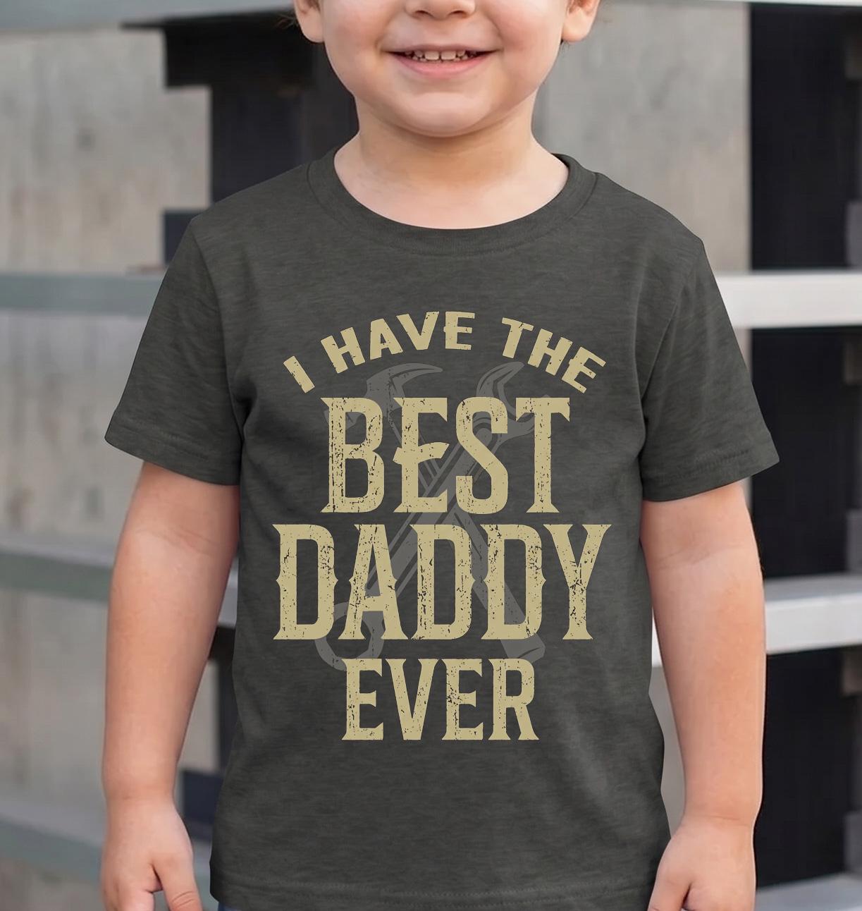Best Daddy Ever Toddler Shirt | Fathers Day Gift from Kids | Handy Dad Tool T-shirt | Vintage Kids Clothes | Custom Graphic Youth Tee