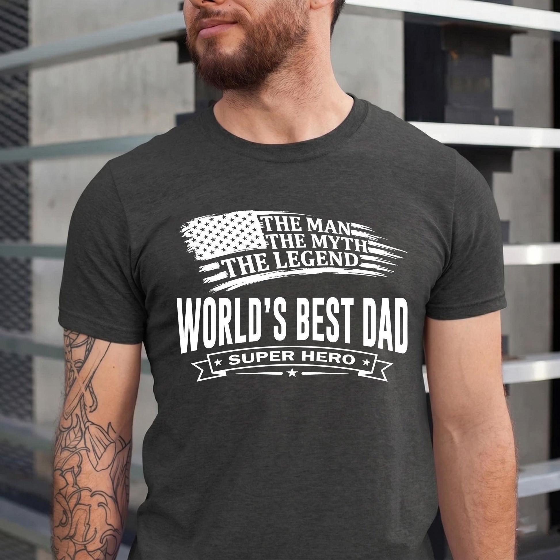 World's Best Dad Shirt and Baseball Cap Combo, The Man The Myth The Legend Dad Hat, Fathers Day Gift Set for Husband, Mens Trucker Hat