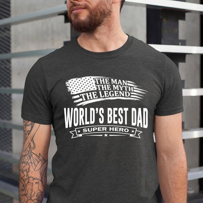 World's Best Dad Shirt and Baseball Cap Combo, The Man The Myth The Legend Dad Hat, Fathers Day Gift Set for Husband, Mens Trucker Hat