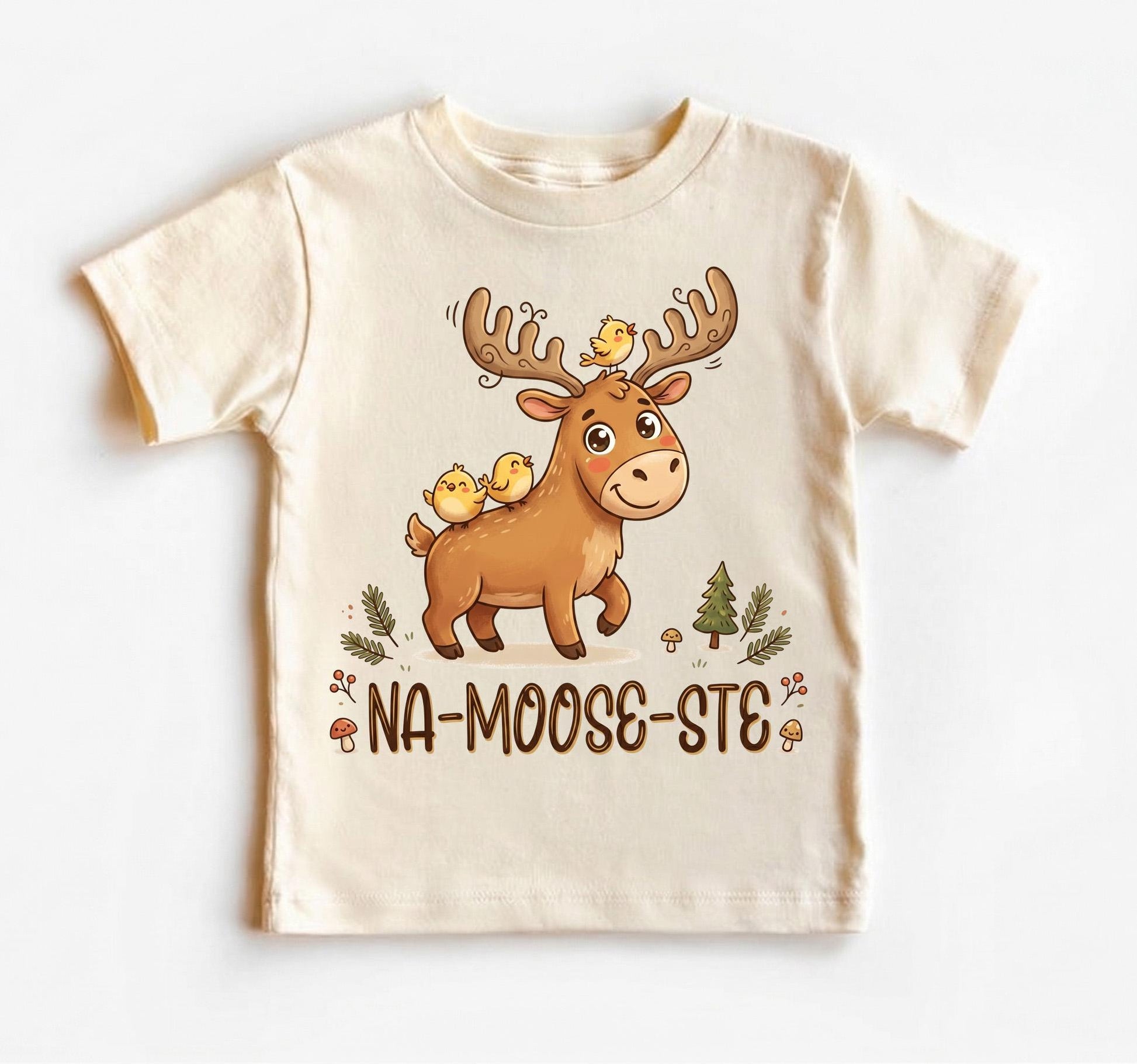 Funny Yoga Toddler Shirt Na-moose-ste Moose Baby Clothes Woodland Animal Tee Namaste Baby Shower Gift Cute Forest Creature Yogi Outfit