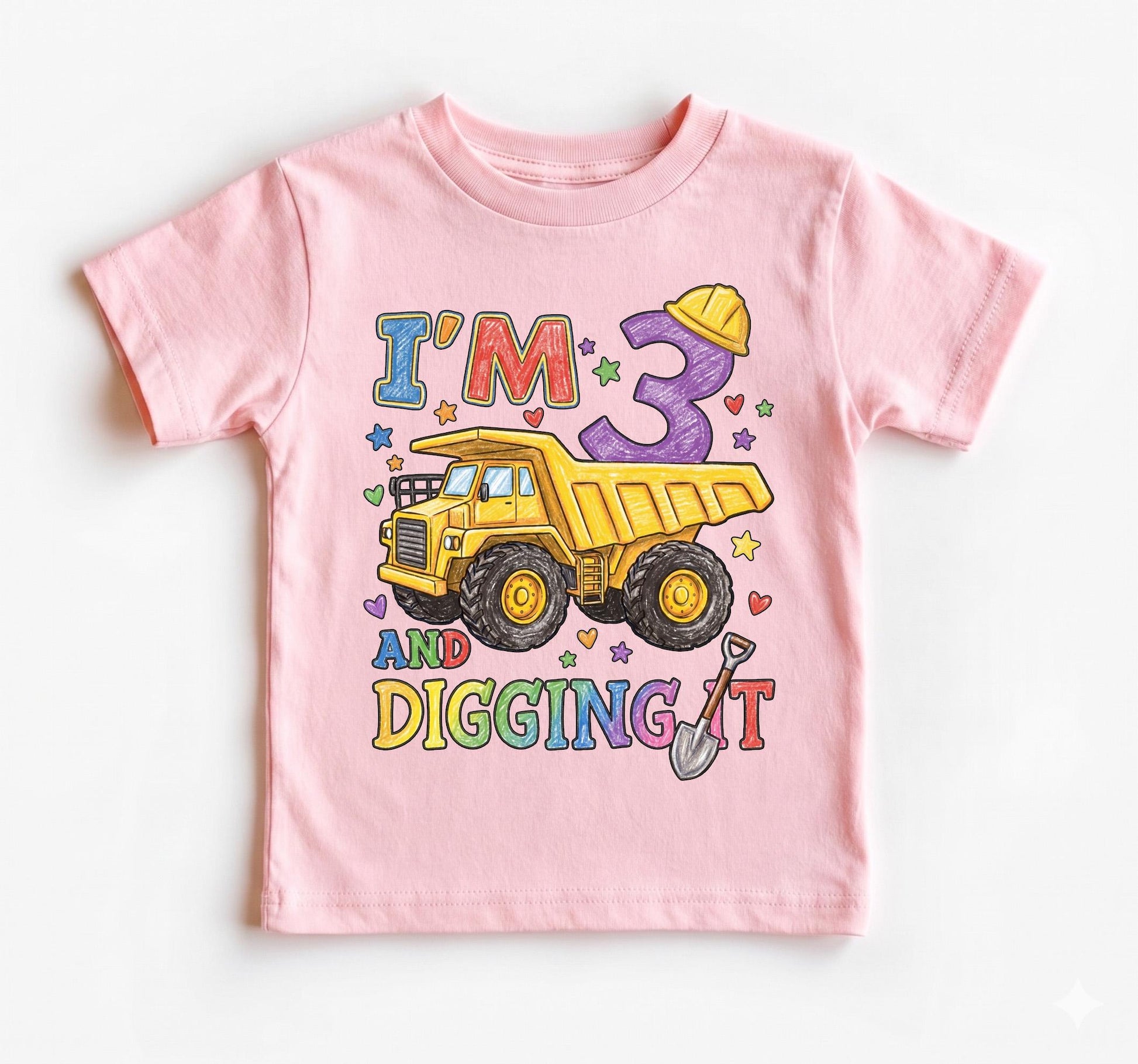I'm 3 And Digging It Shirt, Construction 3rd Birthday Boy Outfit, Excavator Third Birthday Tee, Digger Dump Truck Toddler Party Clothes
