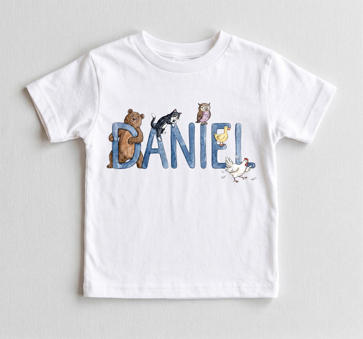 Cute Woodland Animal Toddler Shirt, Forest Friends Baby Bodysuit, Hand Drawn Kids Tee, Boy Girl Farm Animal Apparel, Boy Girl Custom Apparel