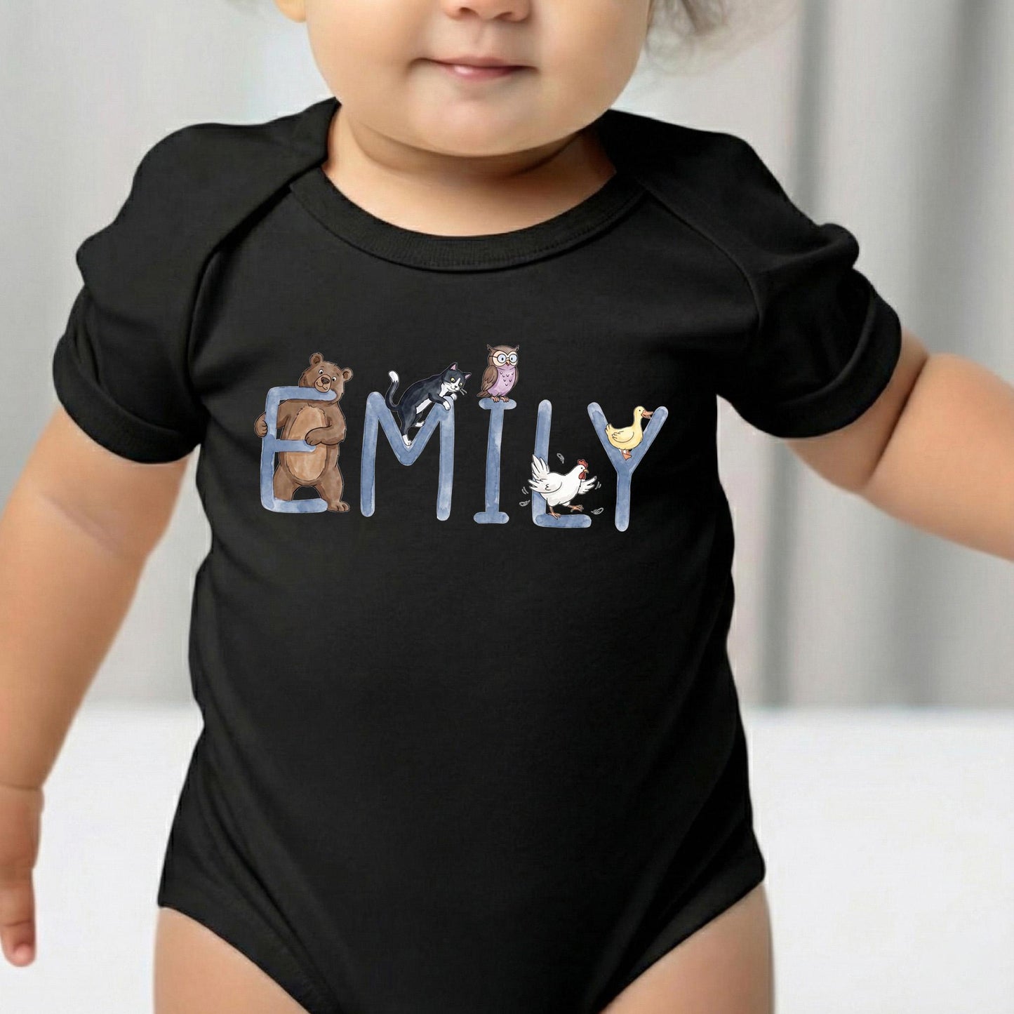 Cute Woodland Animal Toddler Shirt, Forest Friends Baby Bodysuit, Hand Drawn Kids Tee, Boy Girl Farm Animal Apparel, Boy Girl Custom Apparel