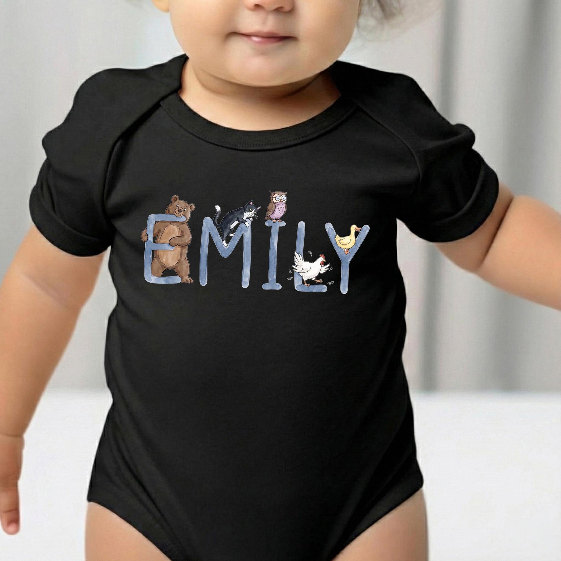 Cute Woodland Animal Toddler Shirt, Forest Friends Baby Bodysuit, Hand Drawn Kids Tee, Boy Girl Farm Animal Apparel, Boy Girl Custom Apparel