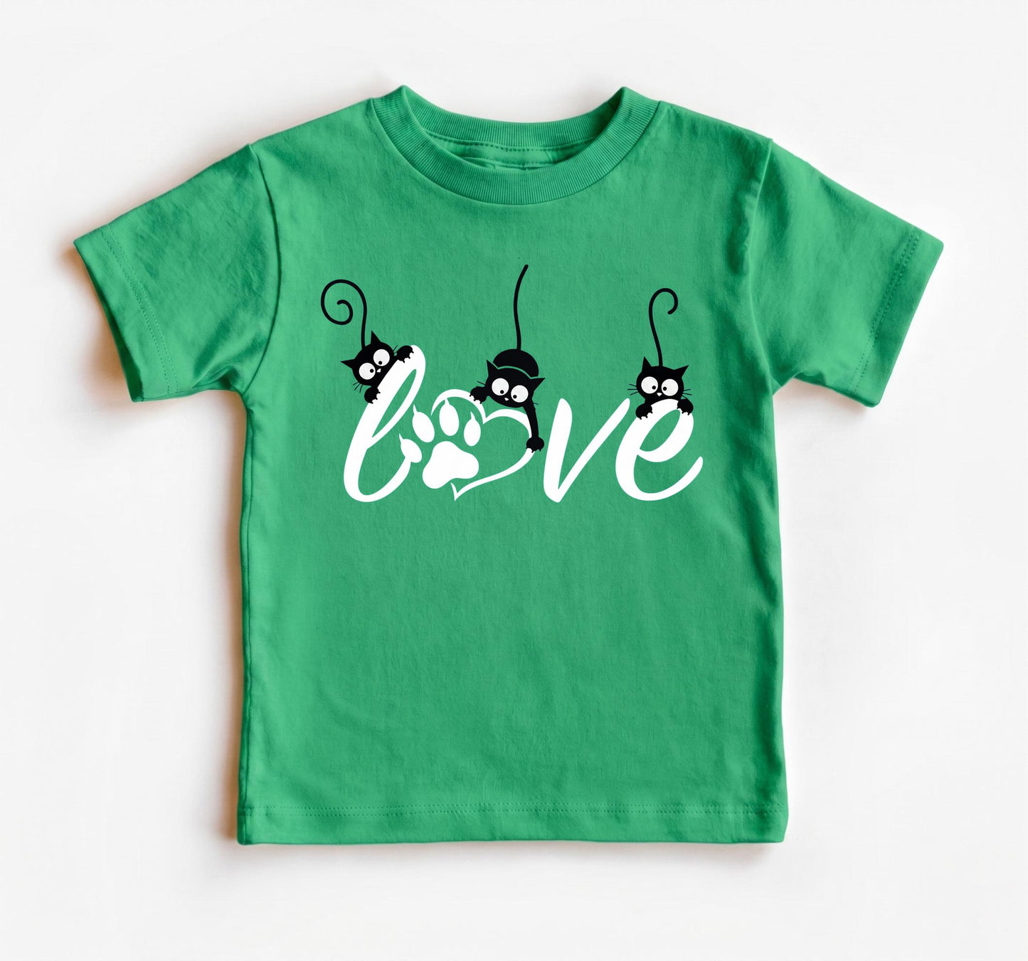 Cat Mom Shirt, Black Cat Love Tee, Paw Print Graphic T-Shirt, Gift For Cat Lover, Feline Mom Top, Womens Novelty Tshirt, Pet Apparel