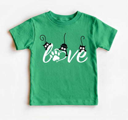 Cat Mom Shirt, Black Cat Love Tee, Paw Print Graphic T-Shirt, Gift For Cat Lover, Feline Mom Top, Womens Novelty Tshirt, Pet Apparel