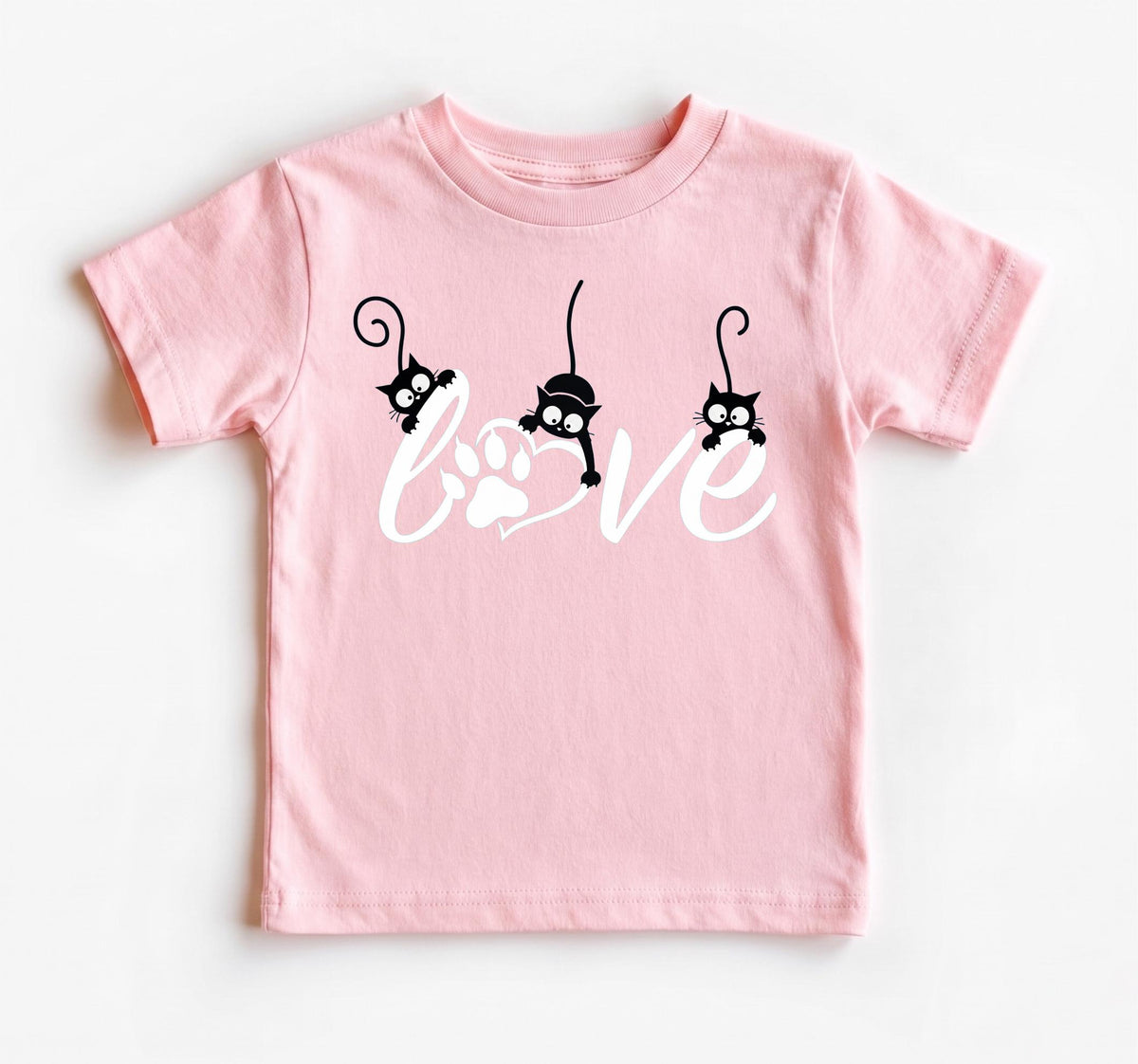 Cat Mom Shirt, Black Cat Love Tee, Paw Print Graphic T-Shirt, Gift For Cat Lover, Feline Mom Top, Womens Novelty Tshirt, Pet Apparel