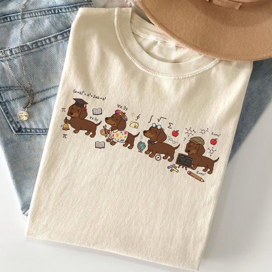 Dachshund Teacher Shirt, Comfort Colors Wiener Dog Tee, Back to School Shirt, Cute Teacher Appreciation Gift, Dog Lover Educator Apparel