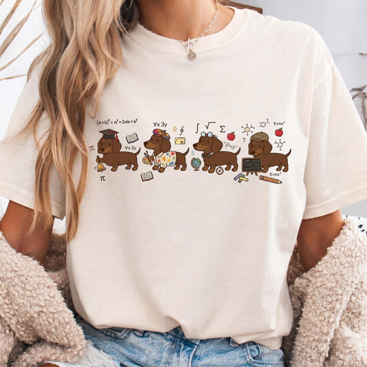 Dachshund Teacher Shirt, Comfort Colors Wiener Dog Tee, Back to School Shirt, Cute Teacher Appreciation Gift, Dog Lover Educator Apparel